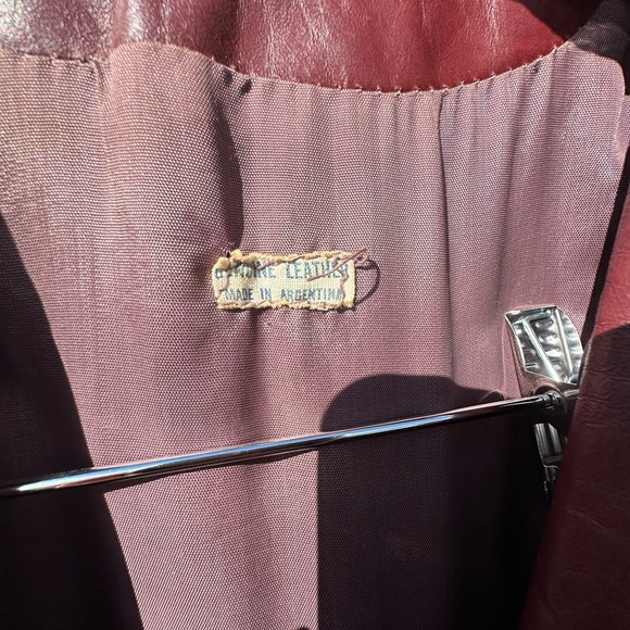 Vintage Genuine Leather Jacket, burgundy - Picture 3 of 4